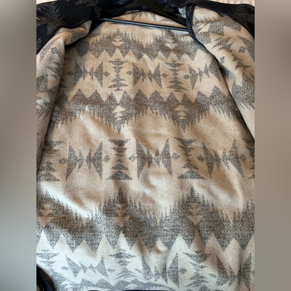 Pendleton Sonora Archive Blanket Long Coat Jacket Black Cream Large - Picture 7 of 10